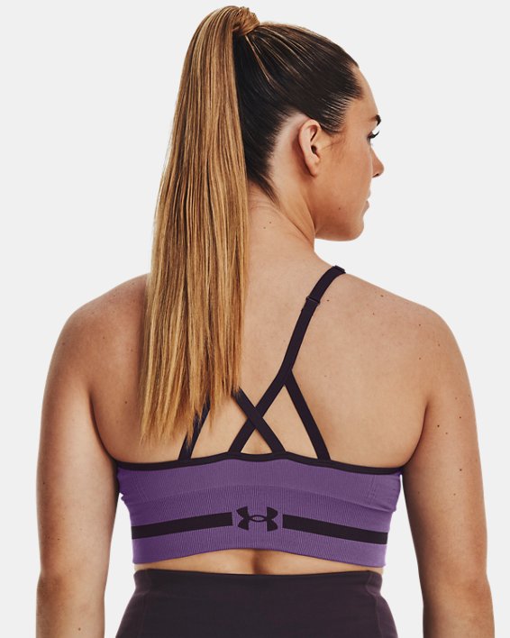 Women's UA Seamless Low Long Sports Bra in Purple image number 5